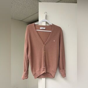 Vintage Christian DIOR Monsieur Tan/Camel Cardigan with Buttons, Size Medium